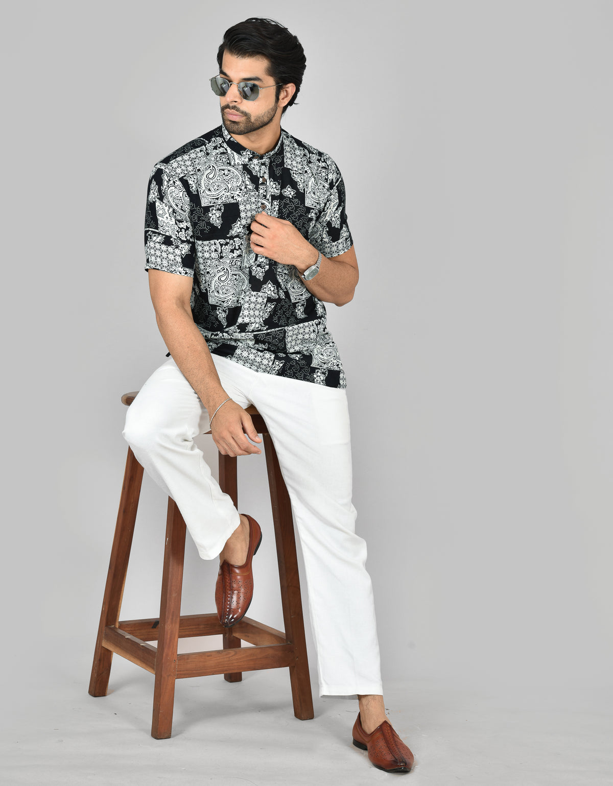 Heritage Patchwork Short Sleeves Kurta