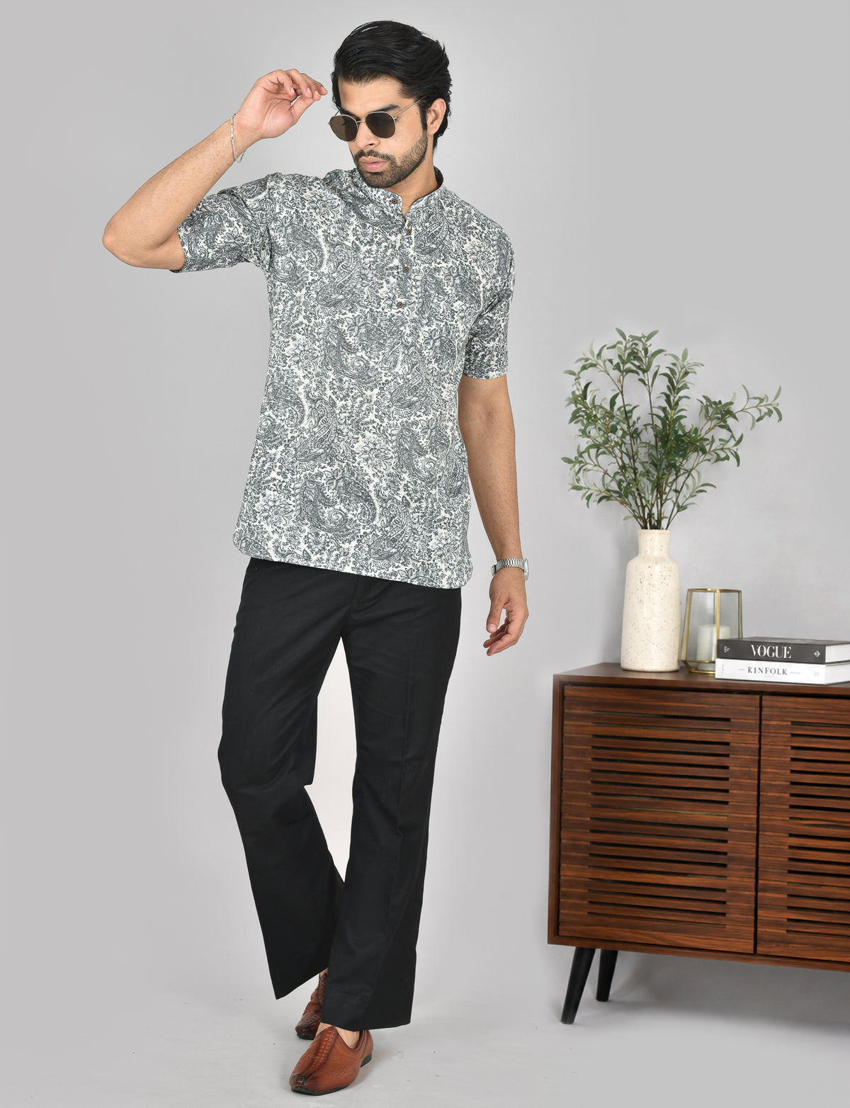 Ink Oviyam Short Sleeves Kurta