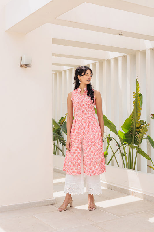 Anaya-Coral Pink with Hakoba Pants