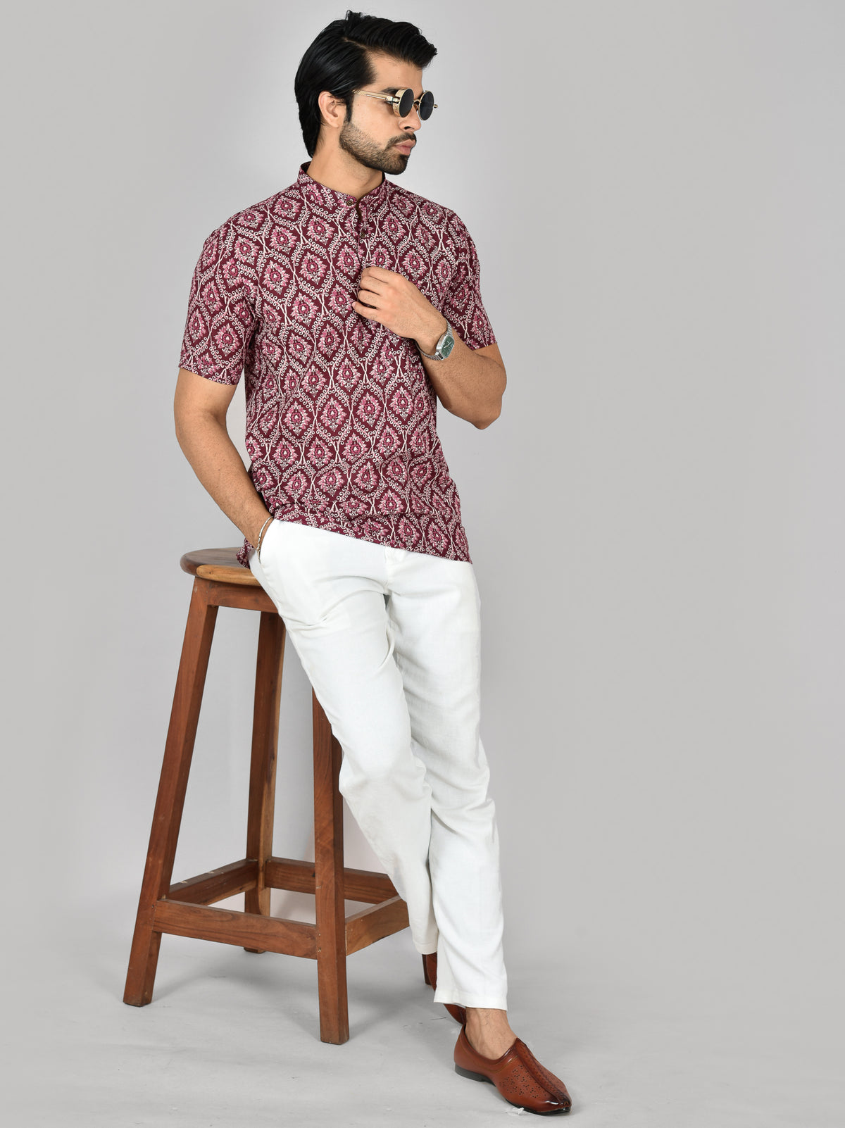 Merlot Vine Short Sleeves Kurta