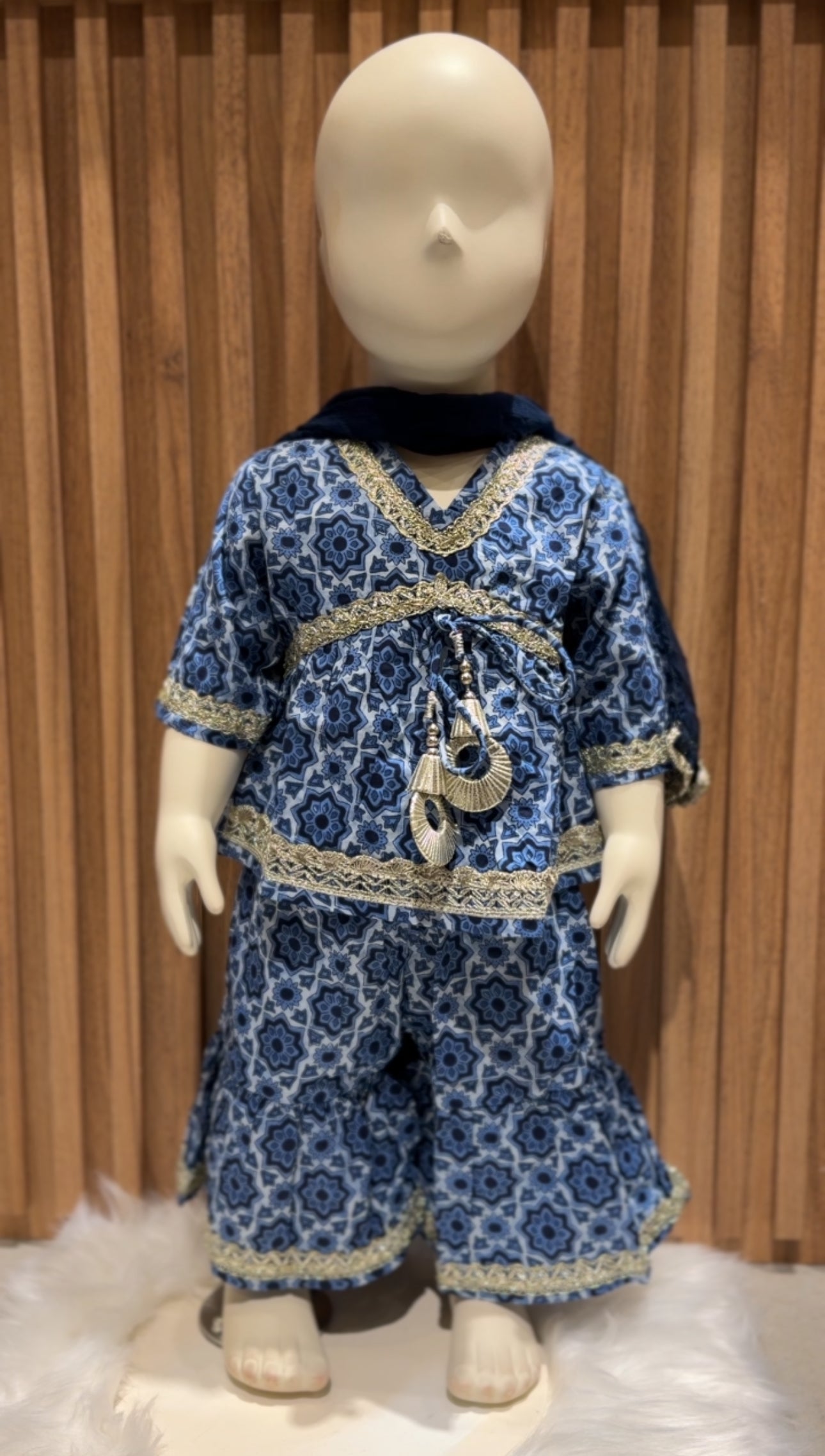 Indigo Star Kurti with Sharara Pants