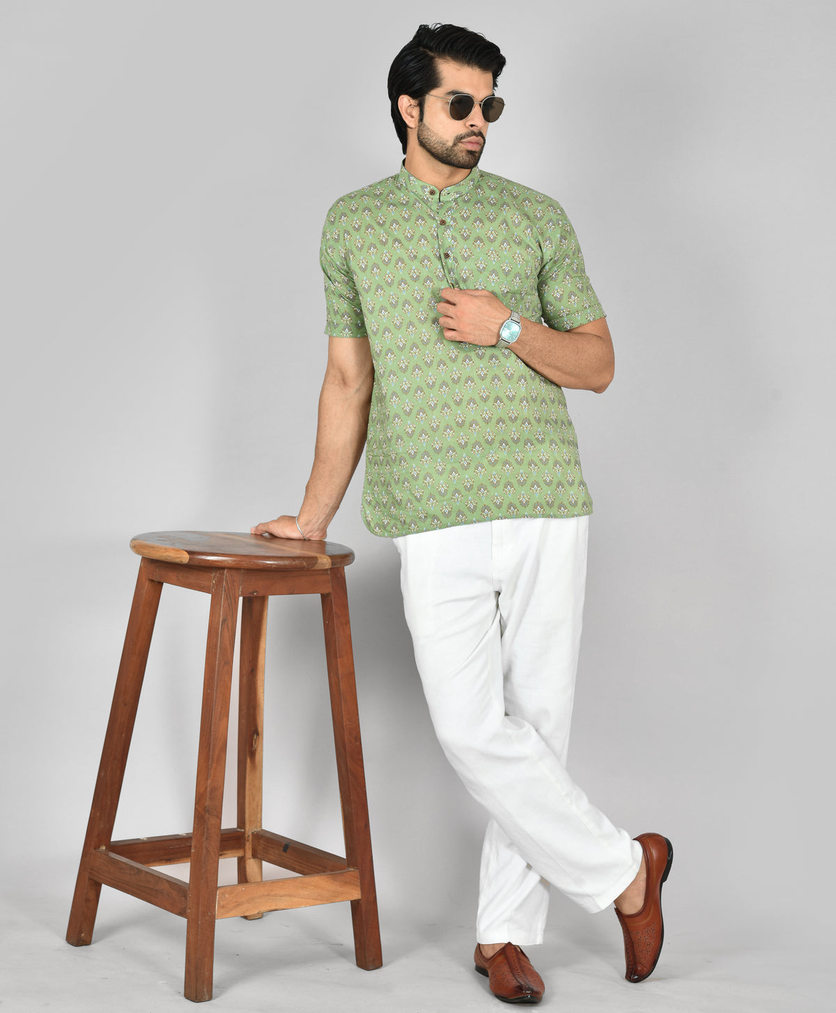 Mint Malar Short Sleeves Kurta