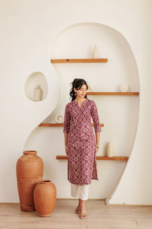 Kathiripoo Kurti with Plazzo Pants Family