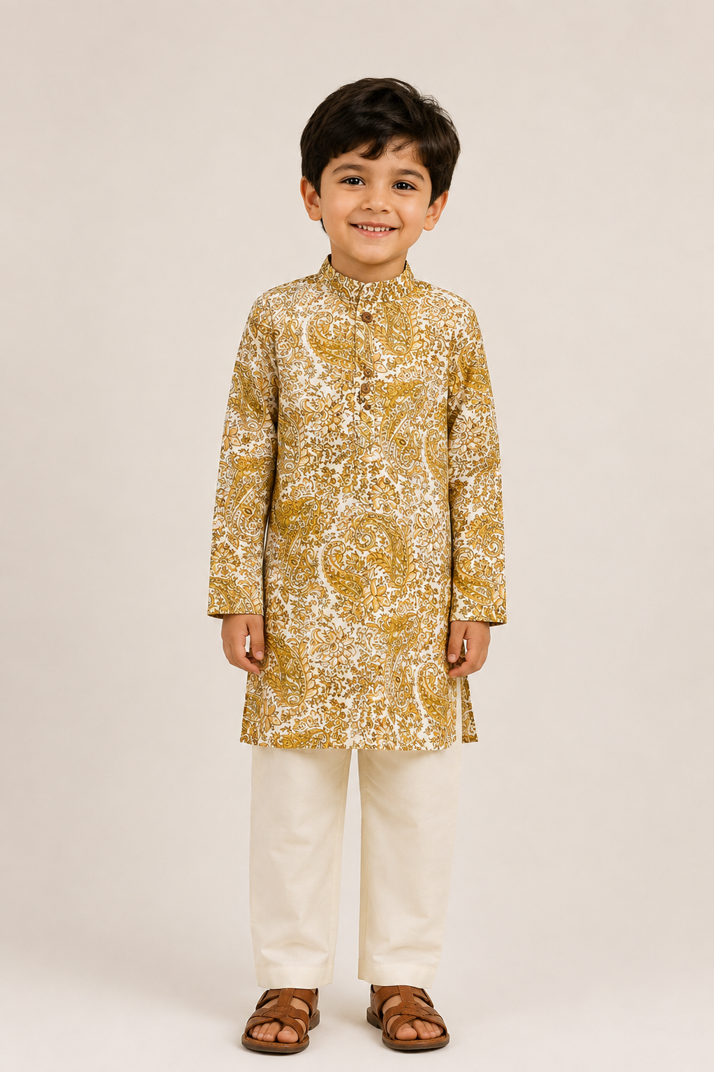 Manjal Mazhai Kurta Set Family Combo