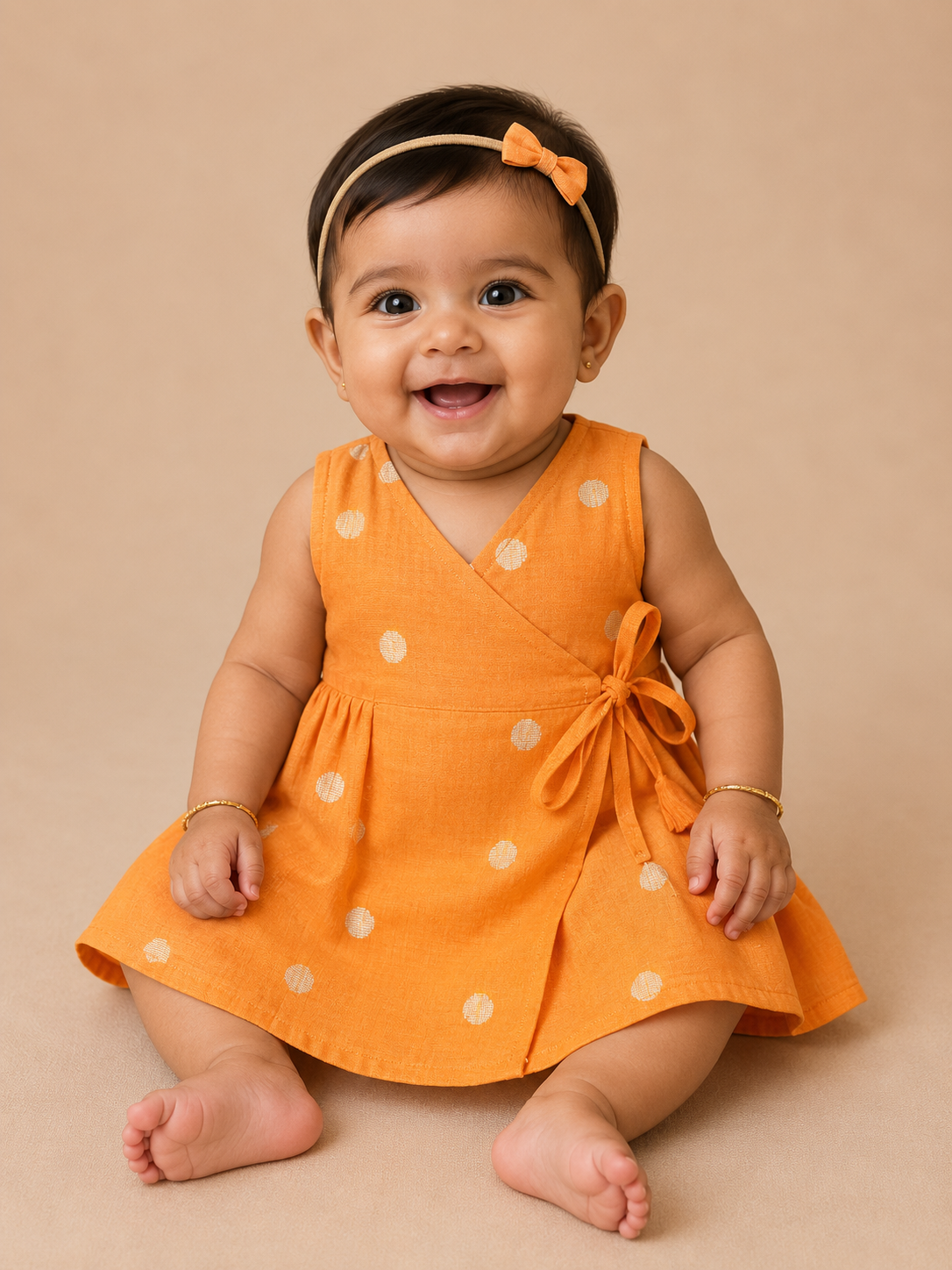 Orange Butta Frock