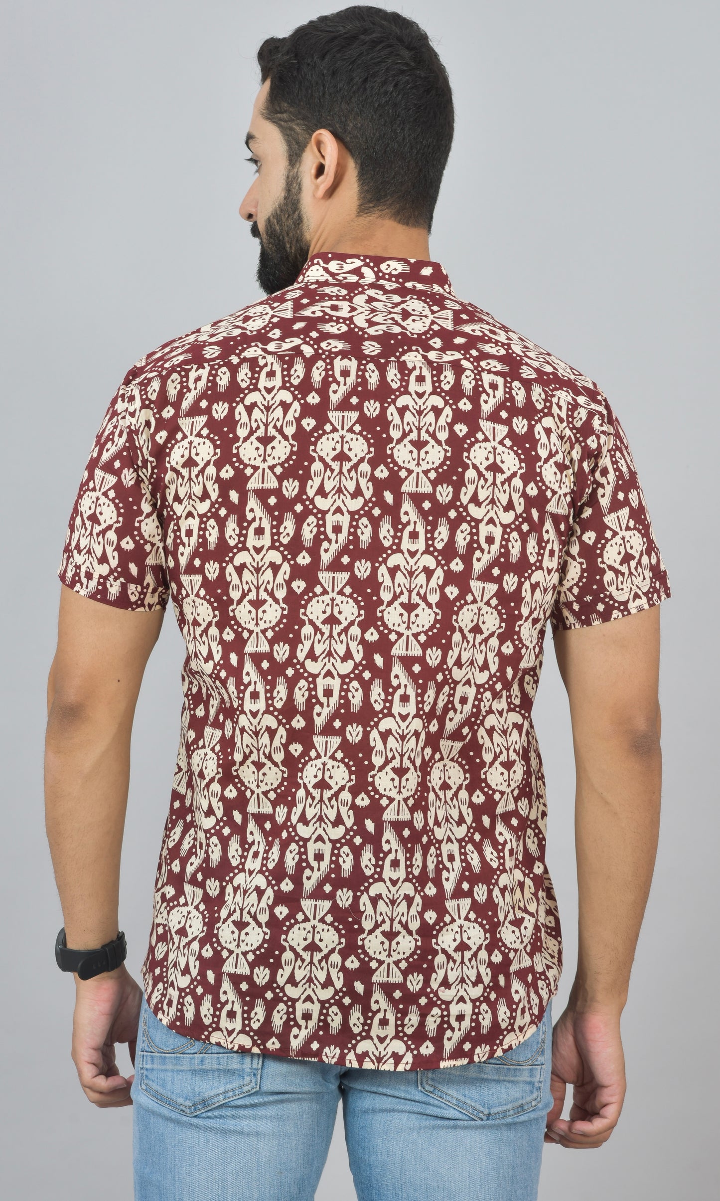 Vintage Maroon Half Short Kurta