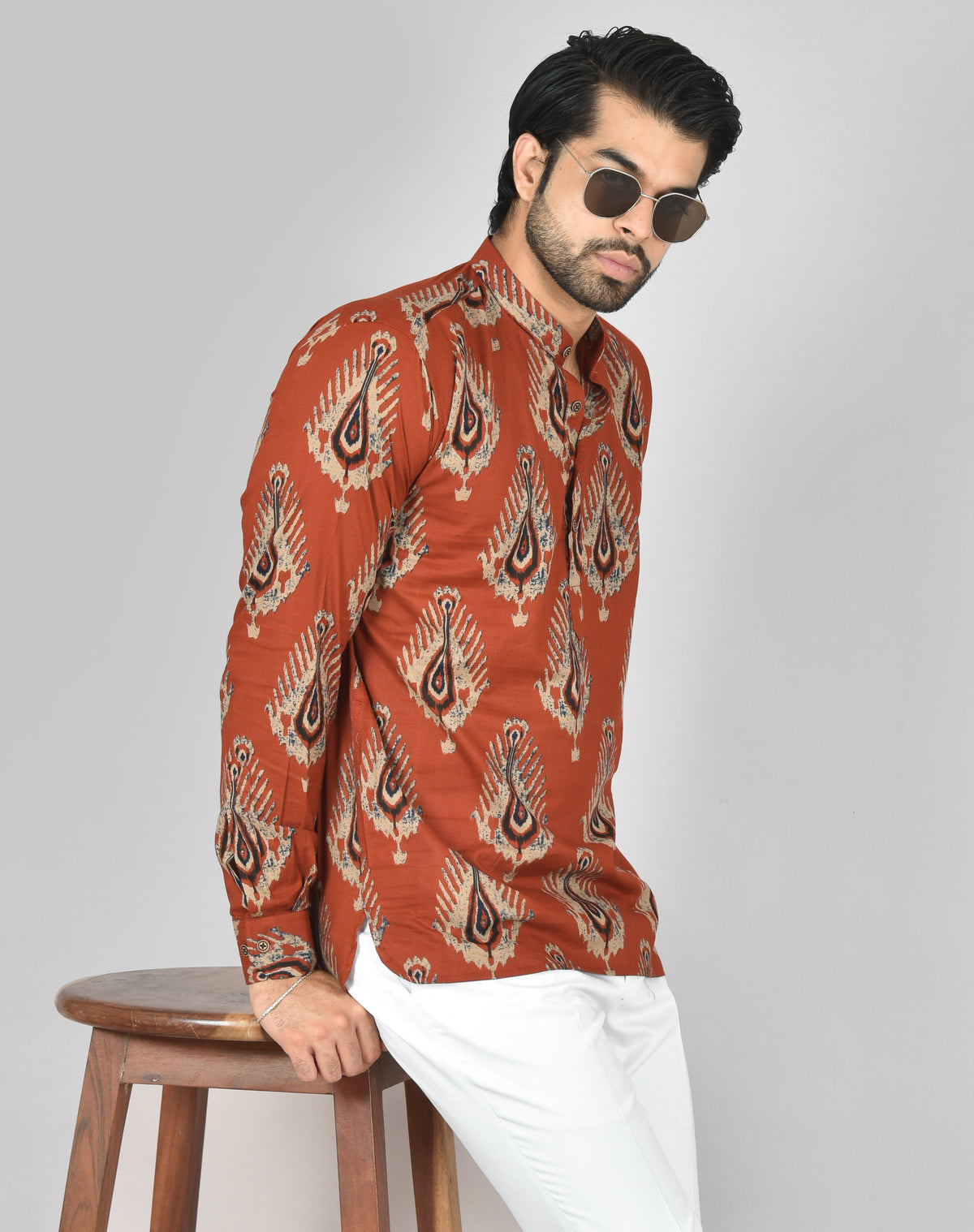 Sengal Mayil Long Sleeves Kurta