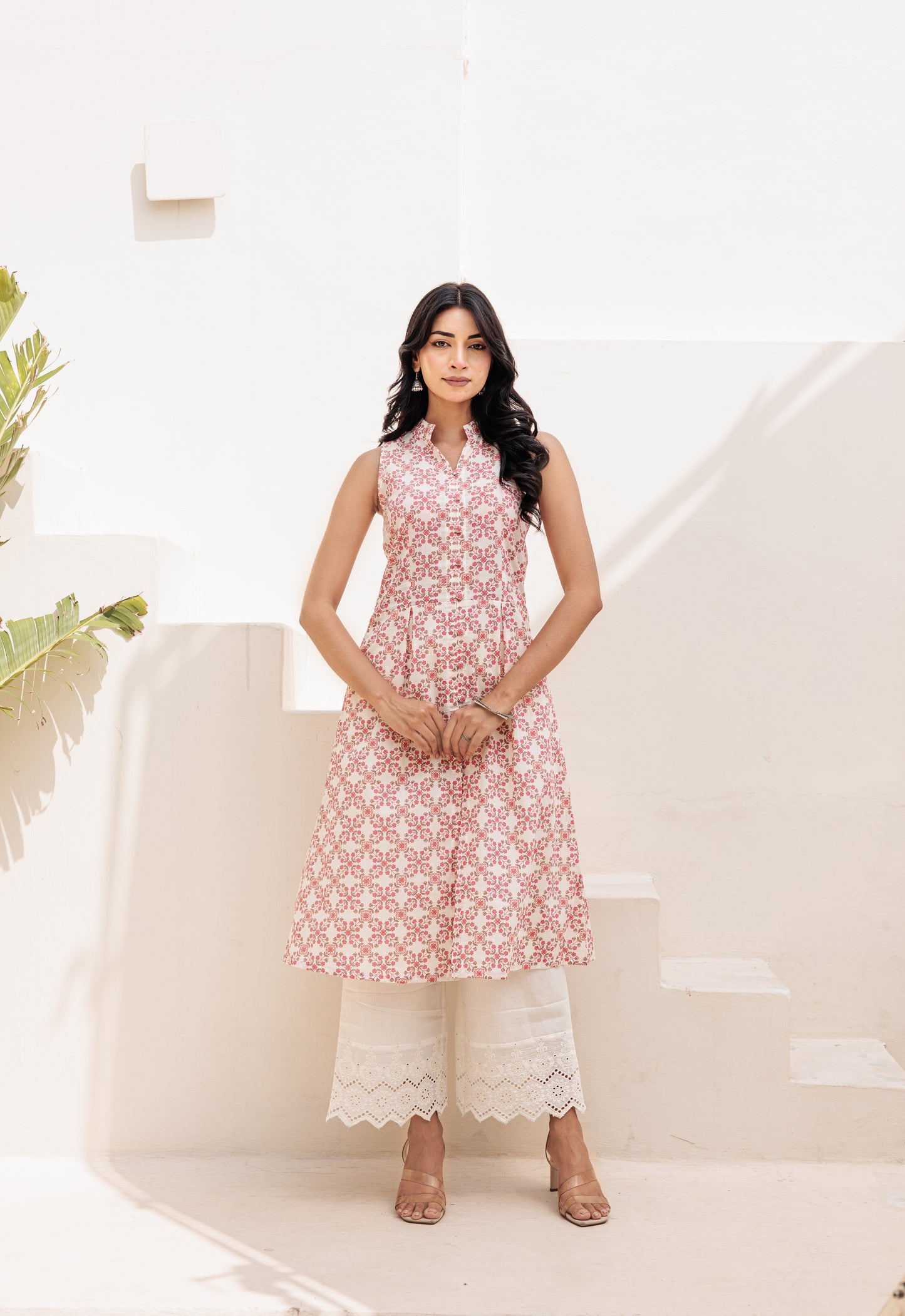 Anaya-Blush Coral with Hakoba Pants