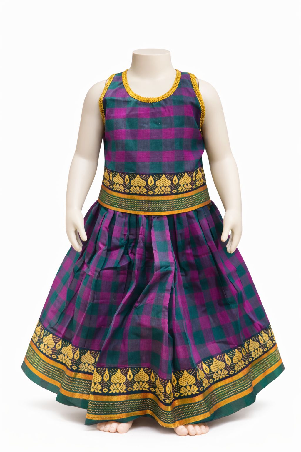 Checkered IIkal Cotton Skirt Top