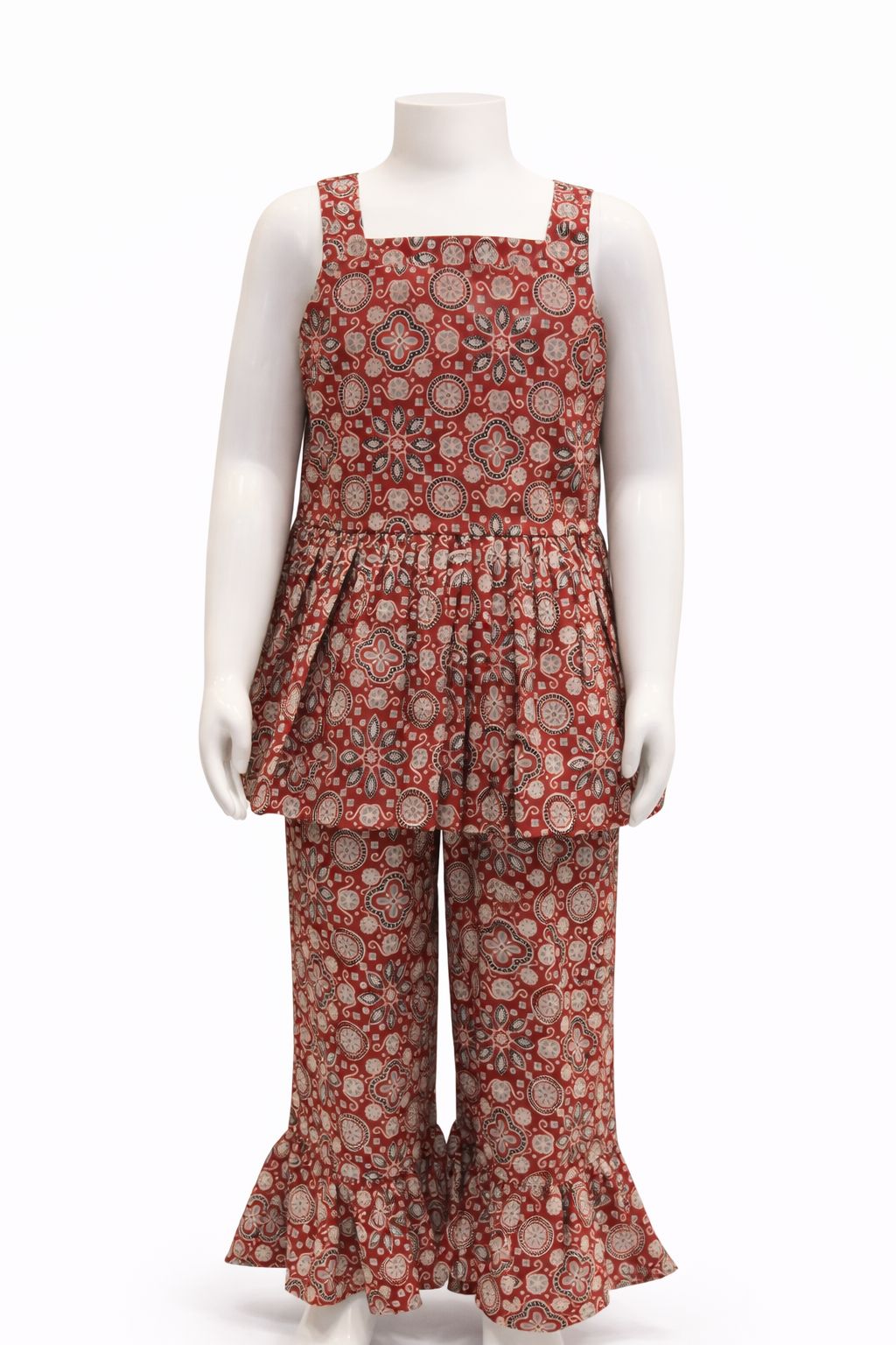 Maroon Circular Floral Pelpum Set