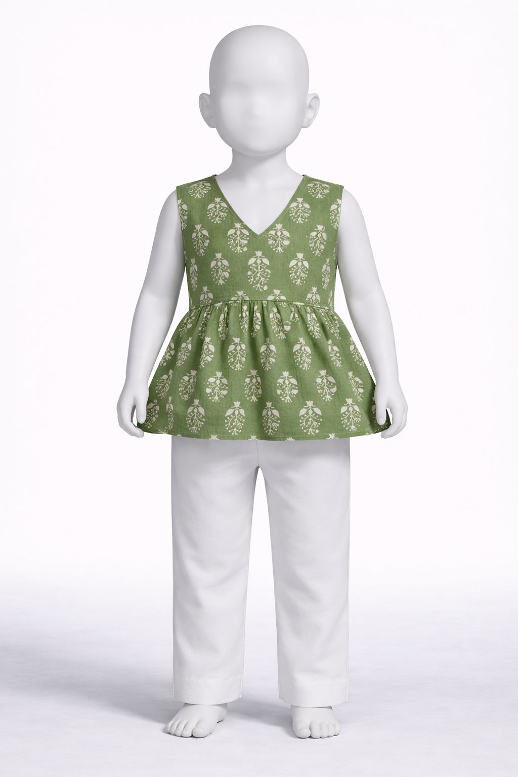Sage Peplum Top