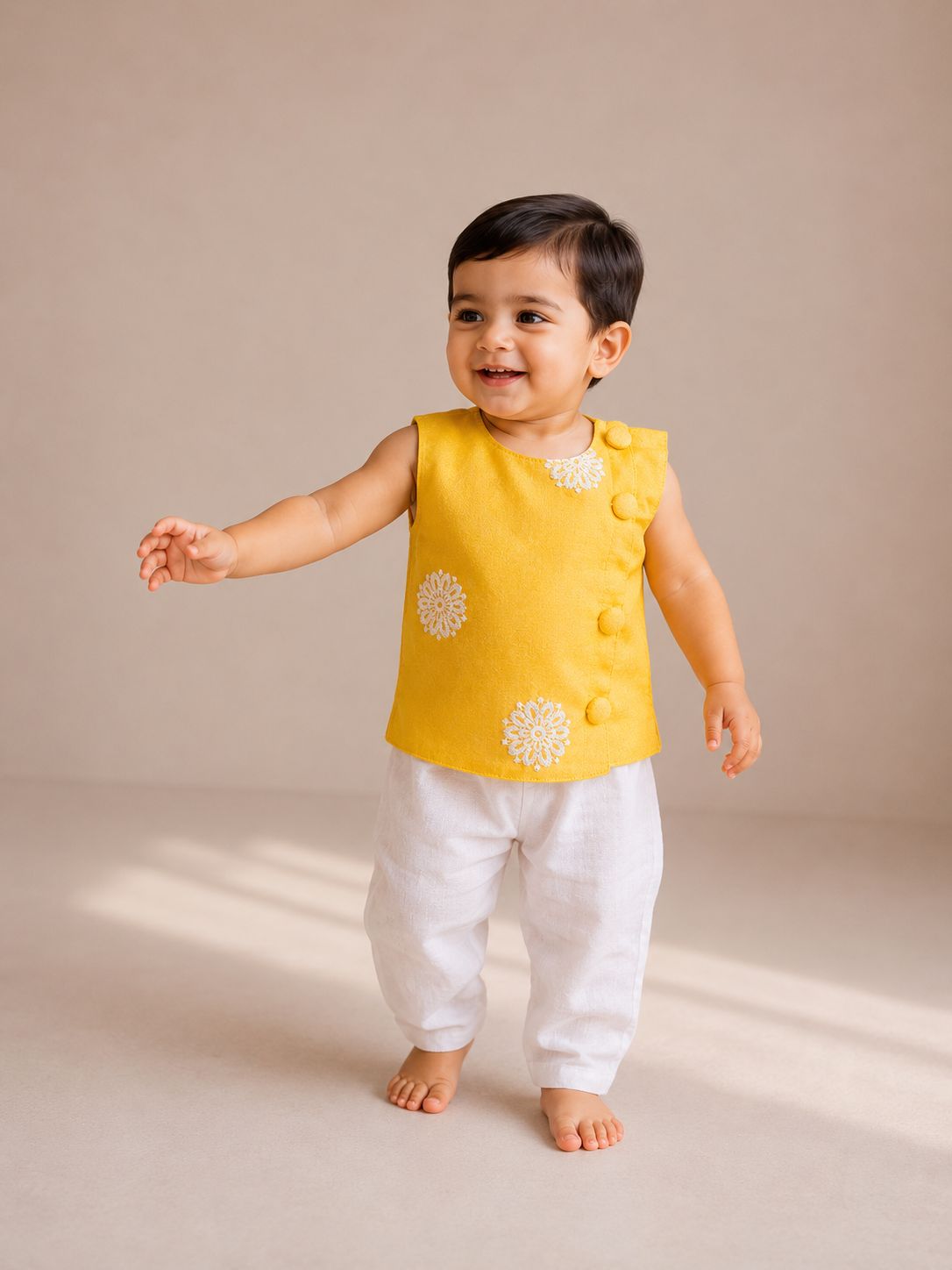 Yellow Embroidery Kurta Set