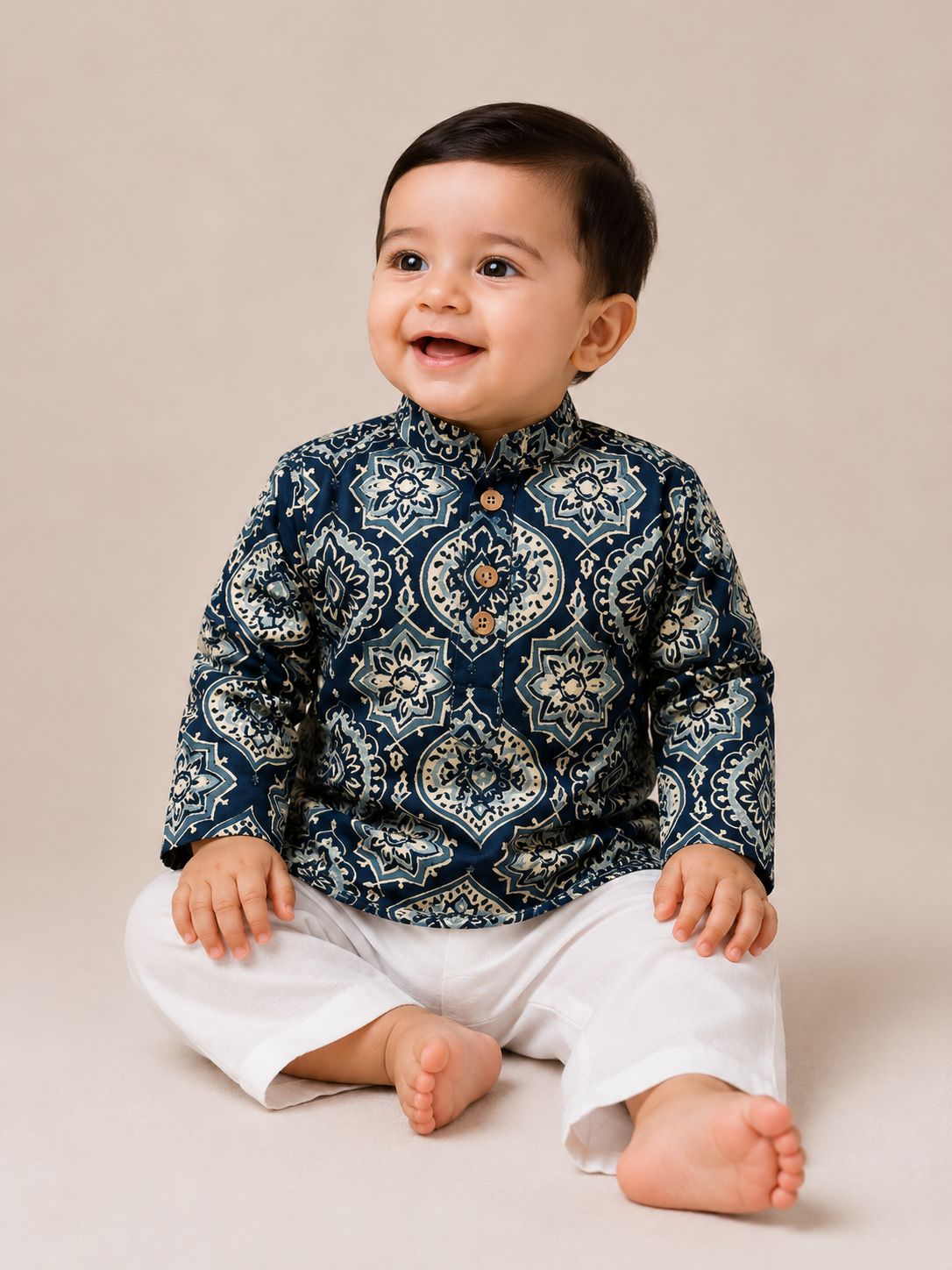 Midnight Floral Kurta with Pyjama Pants