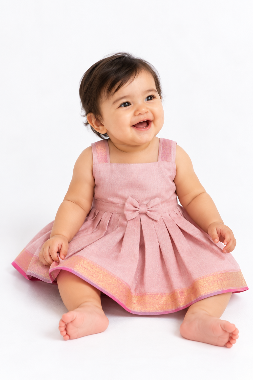 Dusty Rose Gold Border Frock