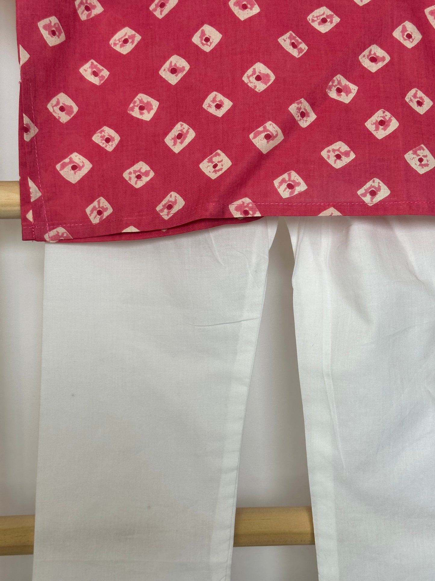 Pink Cotton Kurta Set