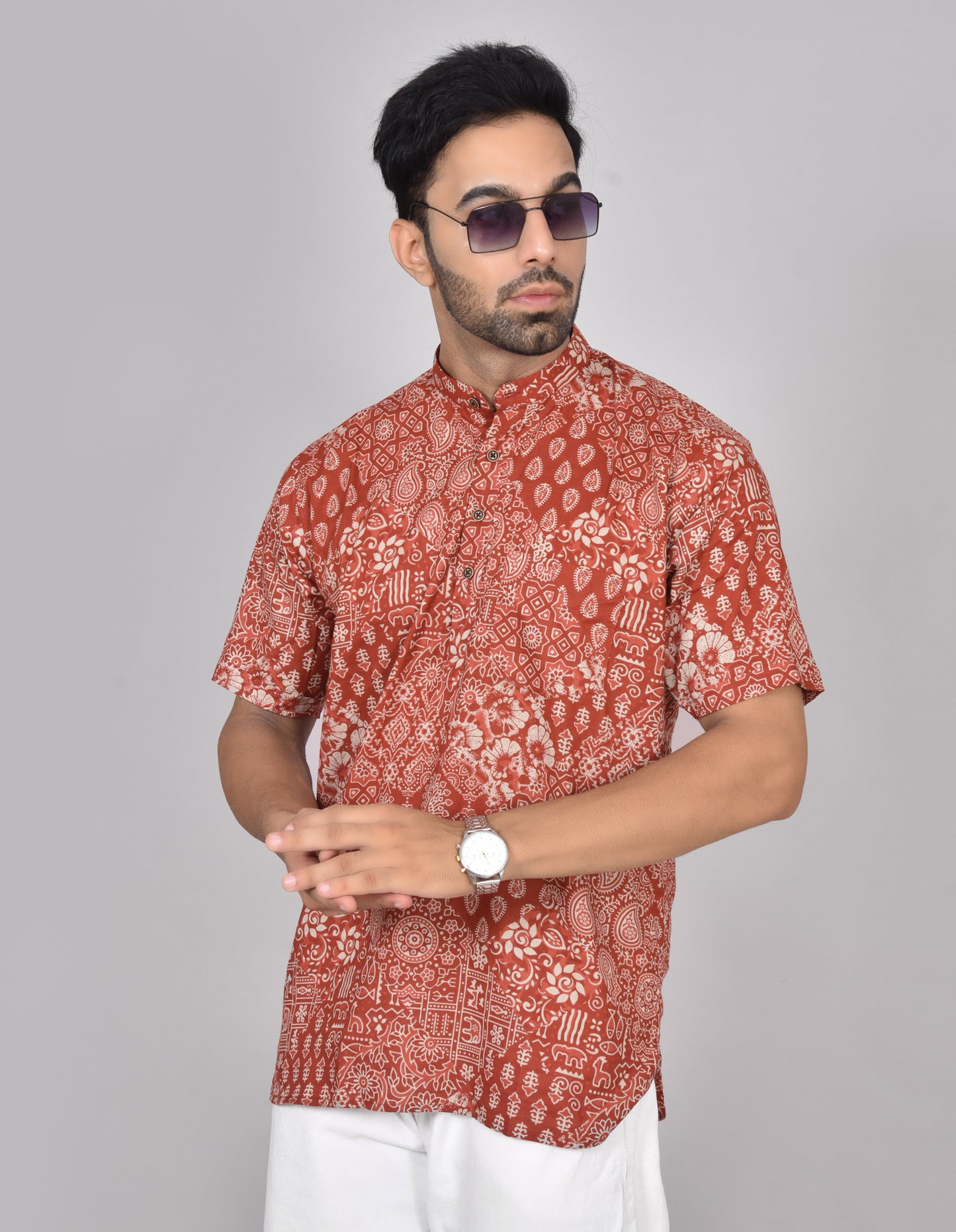 Kadha Oviyam Short Sleeves Kurta