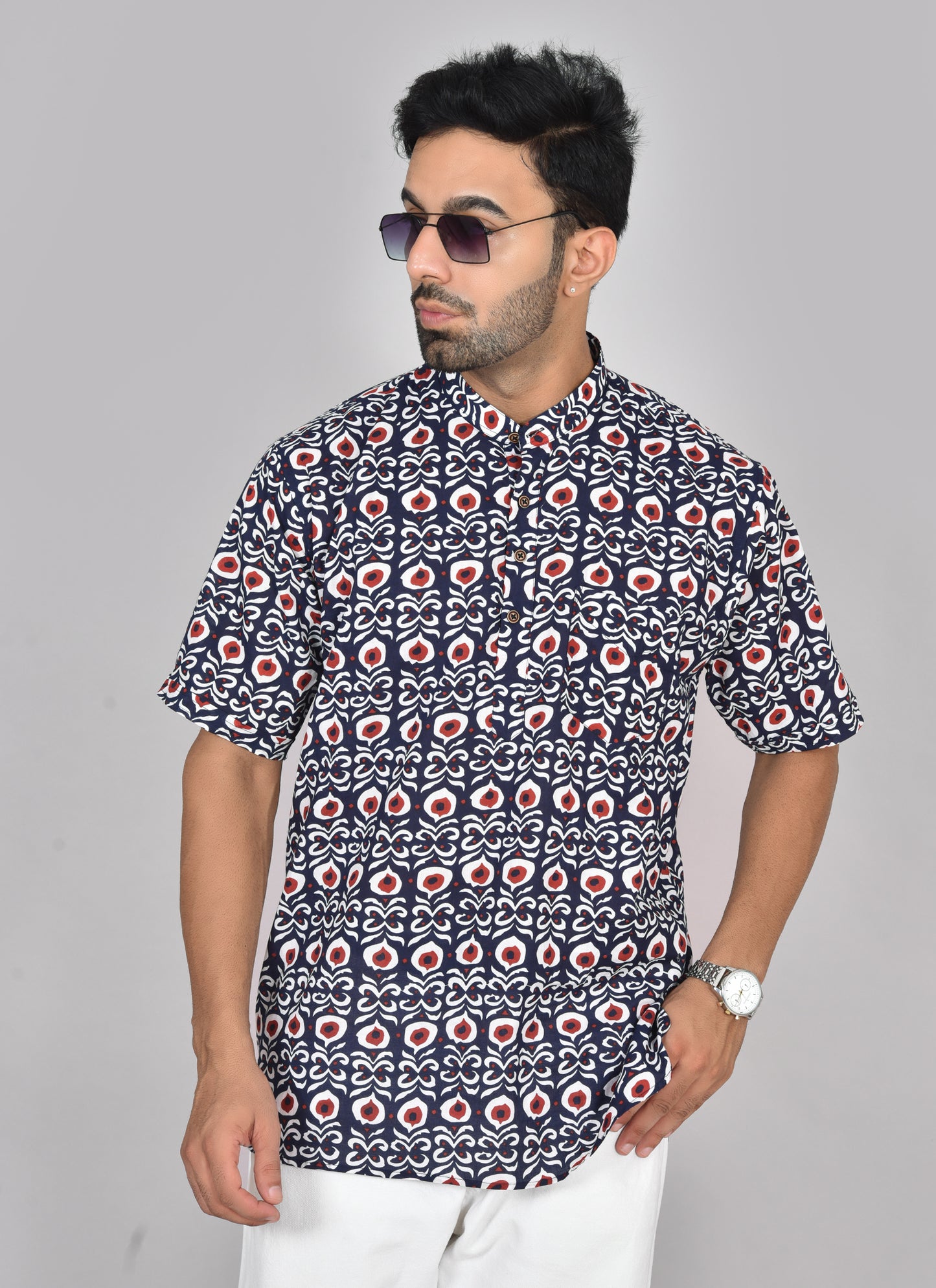 Kann Vizhi Short Sleeves Kurta