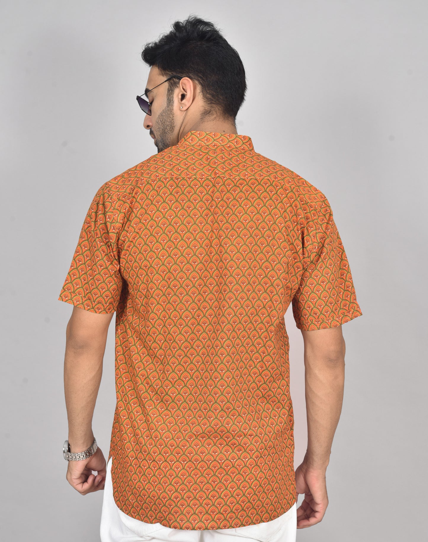 Mandarin Vamsam Short Sleeves Kurta Family
