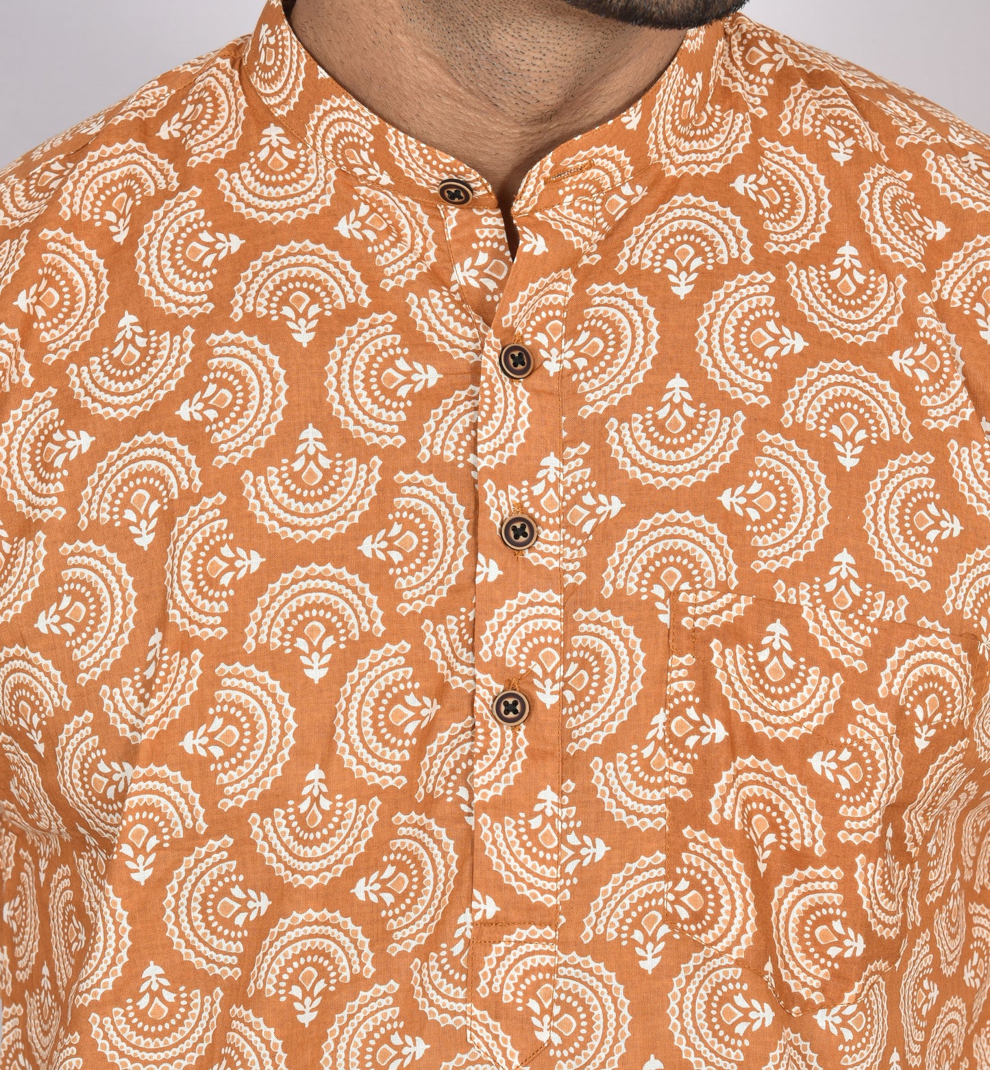 Brown Mayil Short Sleeves Kurta