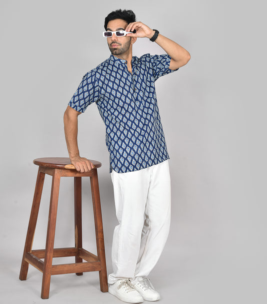 Kadal Neelam Short Sleeves Kurta