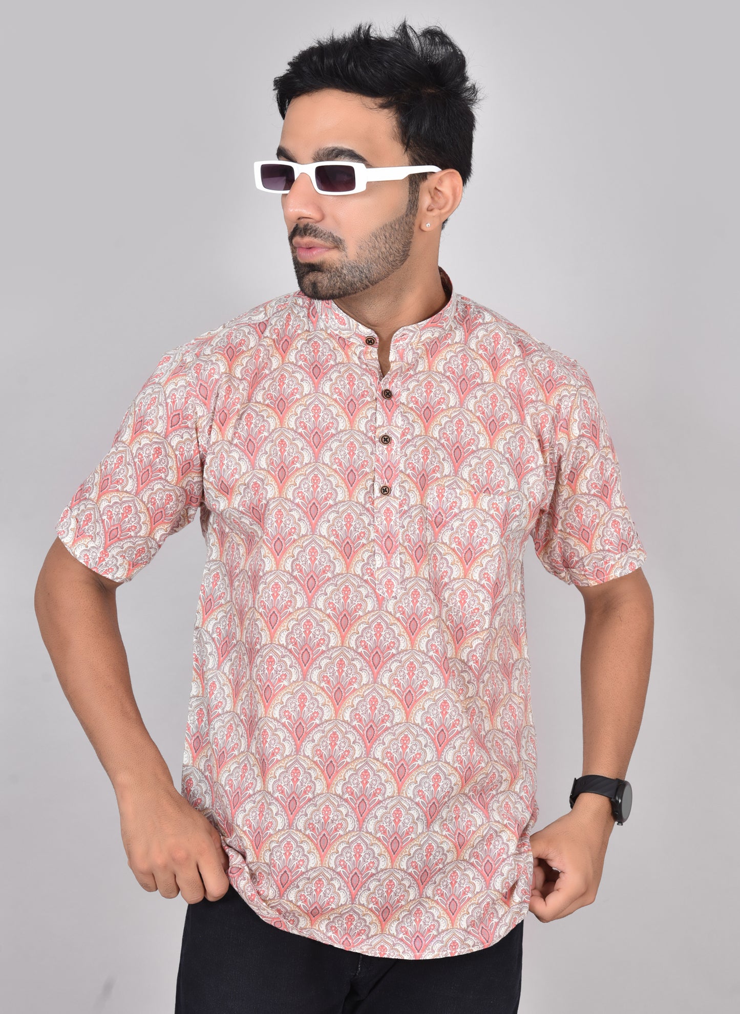 Jharokha Malar Short Sleeves Kurta