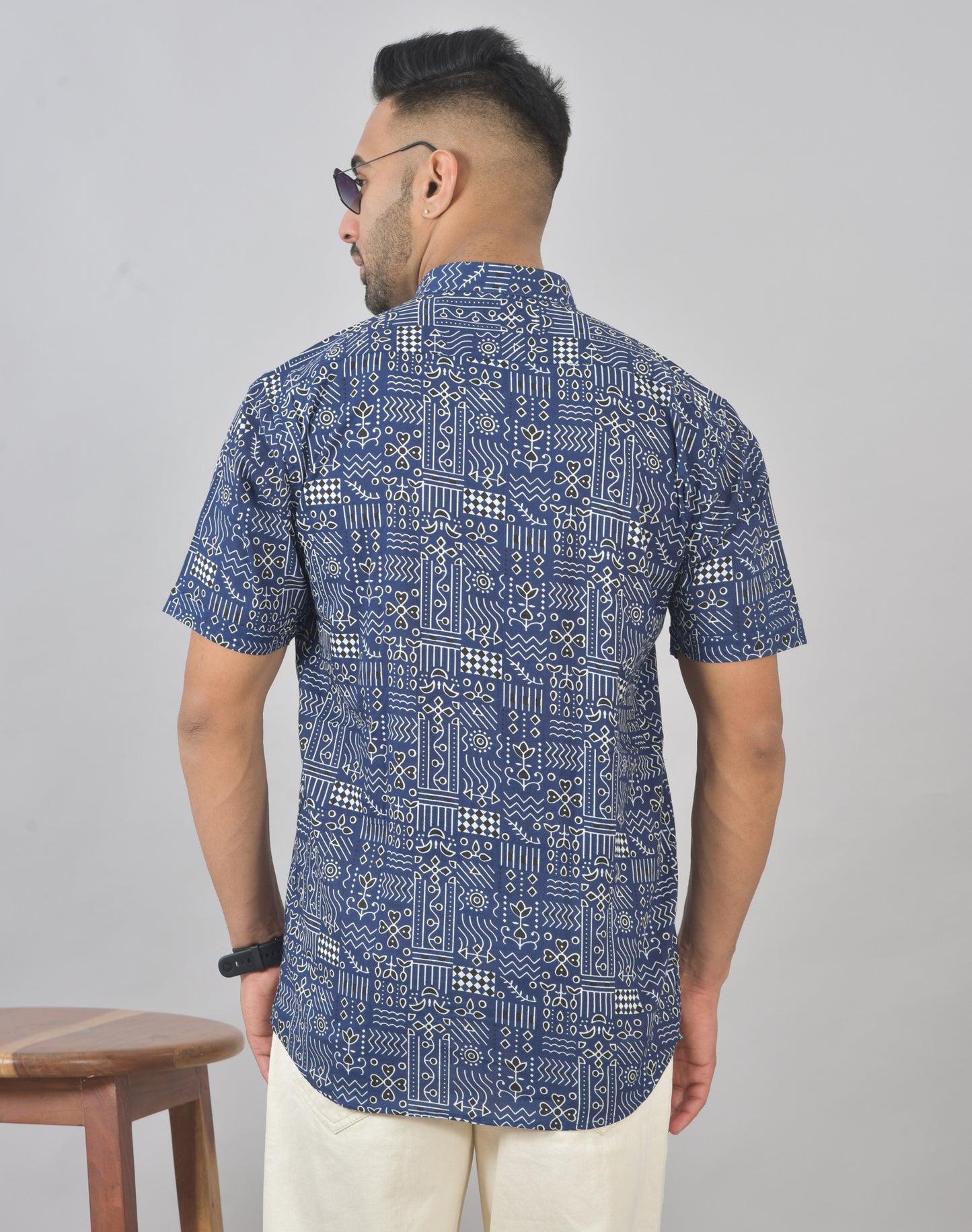Blue Egyptian Short Sleeves Kurta