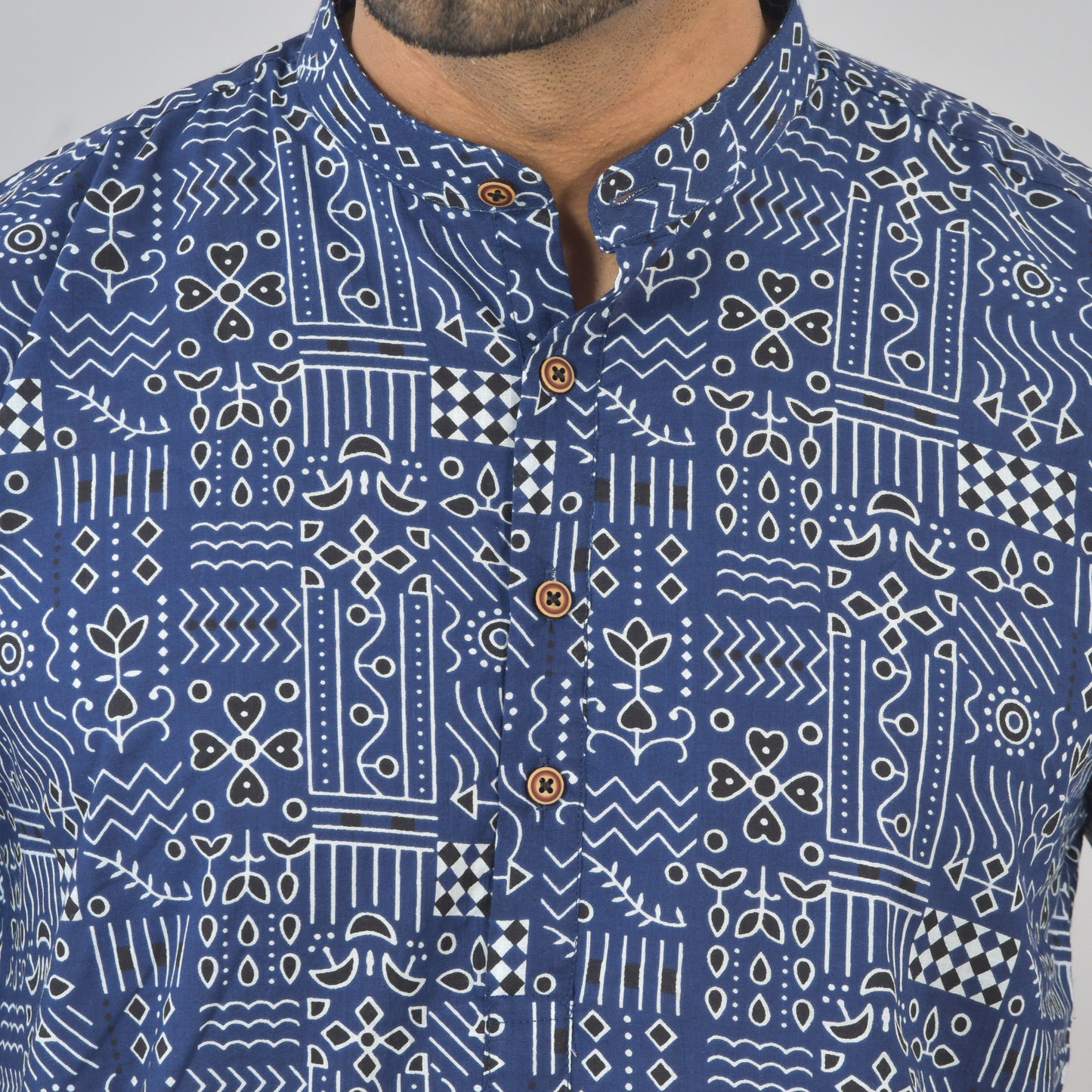 Blue Egyptian Short Sleeves Kurta