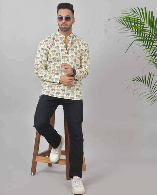 Gold & Black Kumki Long Sleeves Kurta
