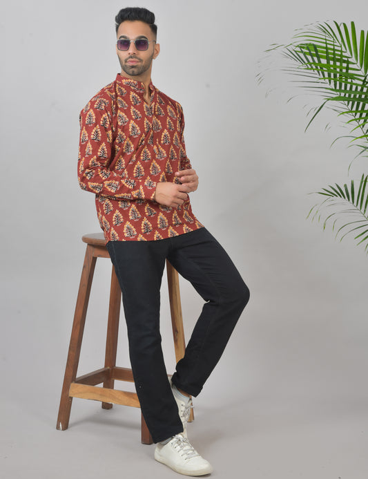 Sivapu Ashoka Maram Long Sleeves Kurta