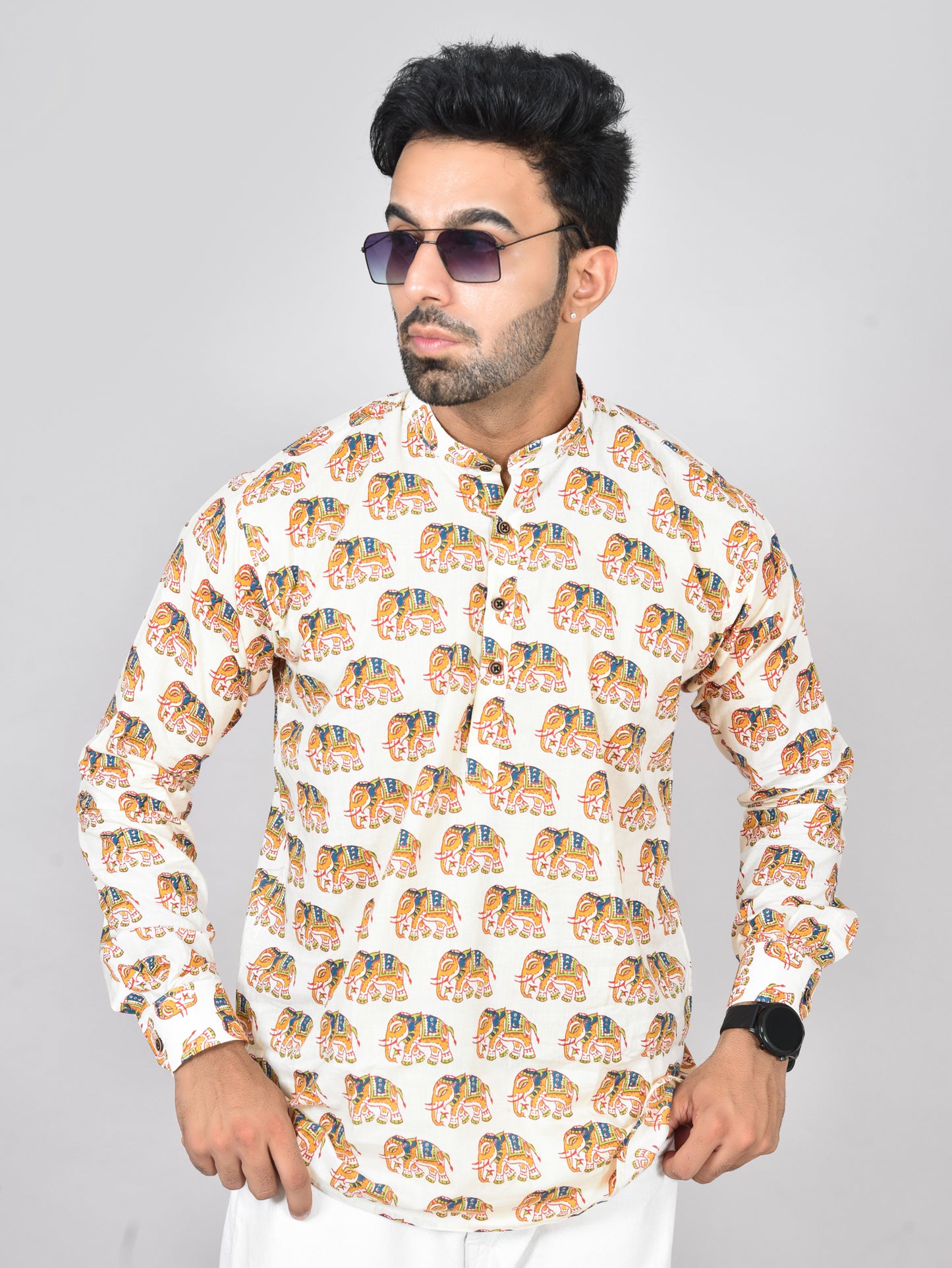 Yellow Indragaj Long Sleeves Kurta