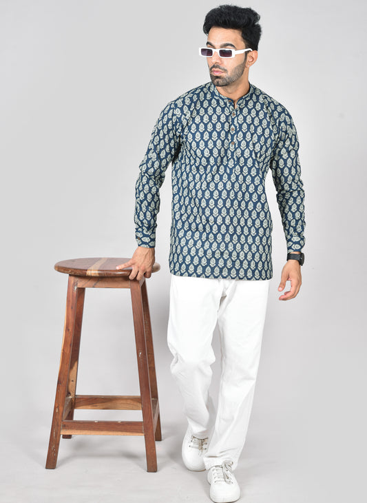 Neelam Buta Long Sleeves Kurta