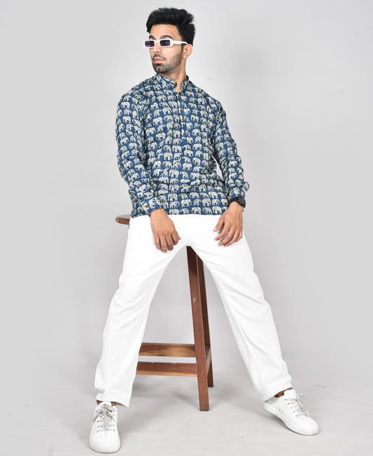 Blue Kumki Long Sleeves Kurta