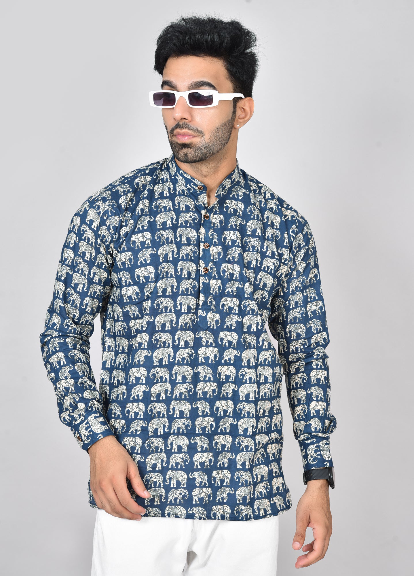 Blue Kumki Long Sleeves Kurta