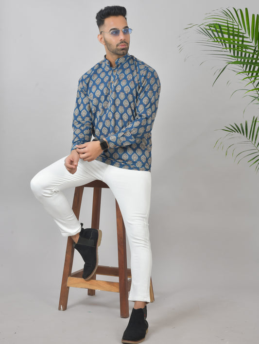 Blue Spade Long Sleeves Kurta