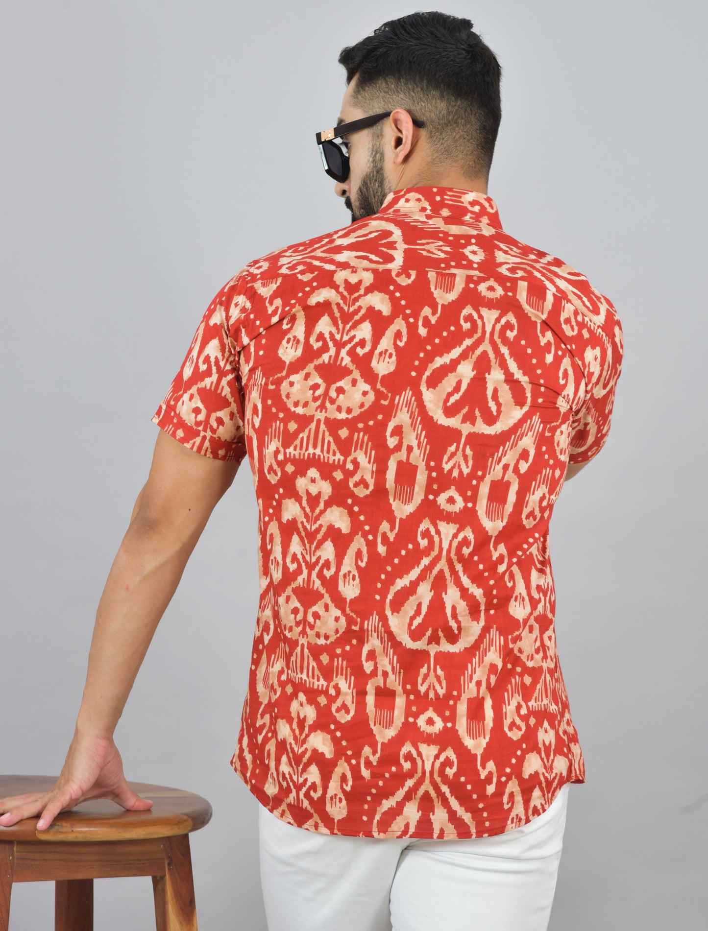 Vintage Burnt Orange Short Sleeve Kurta