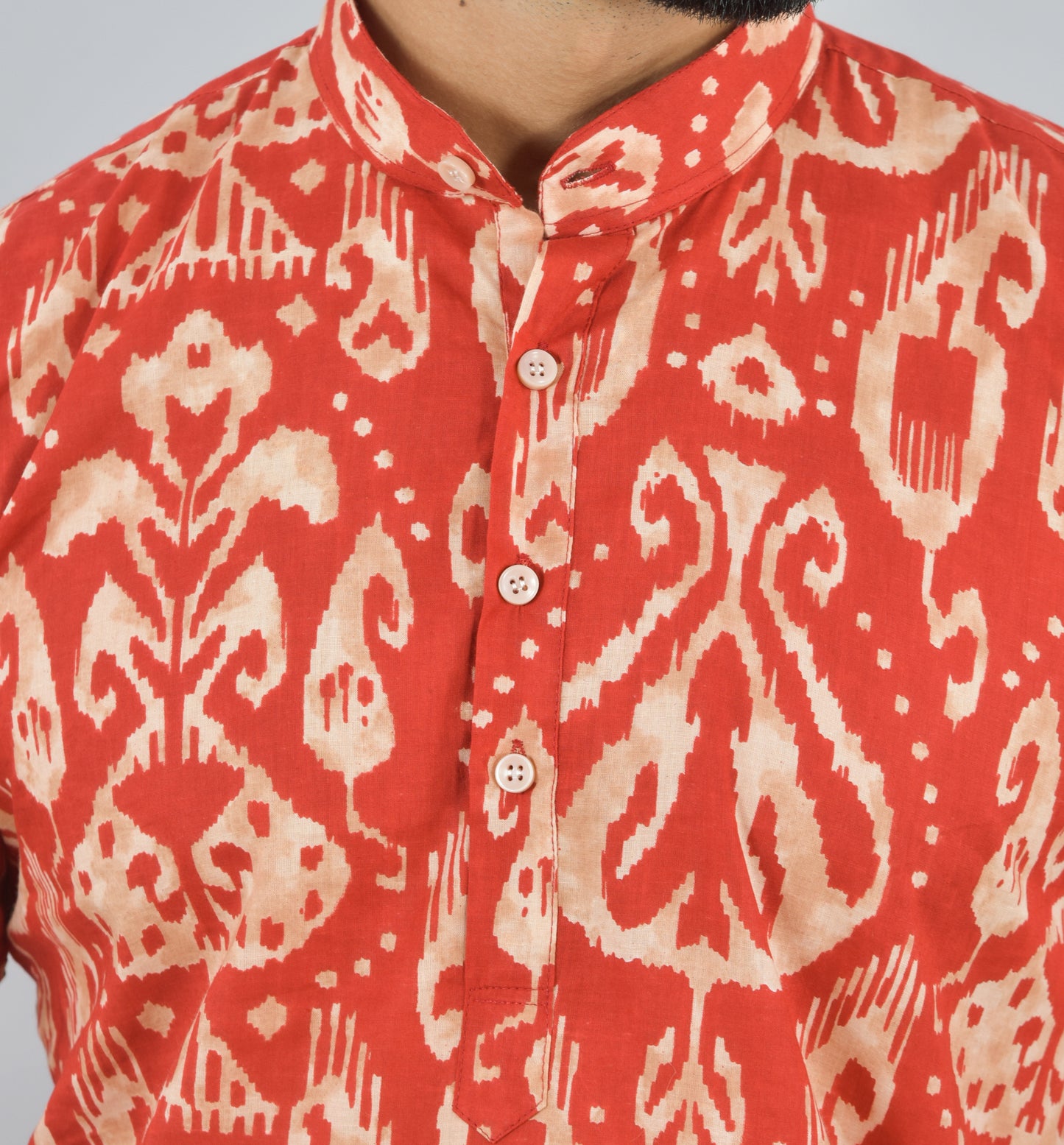 Vintage Burnt Orange Short Sleeve Kurta