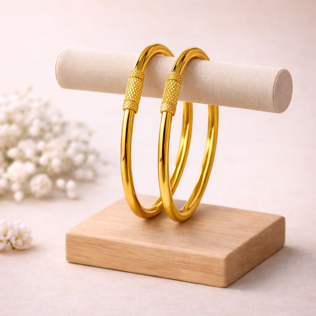 Kids Impon Textured Gold Bangles