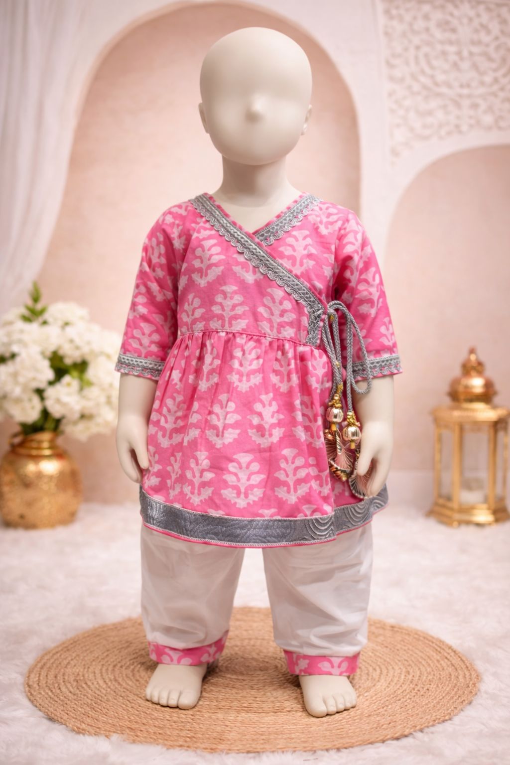 Gulabi Angrakha Kurti