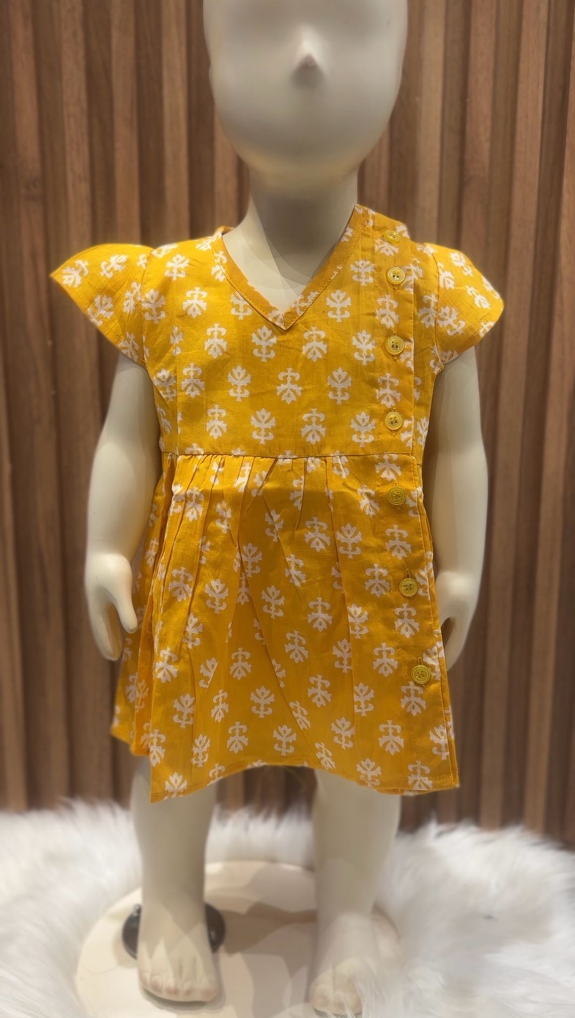 Yellow Flower Dress with Diaper Cover