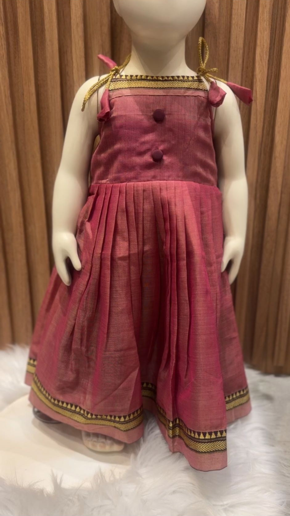 Pink Narayanpet Frock