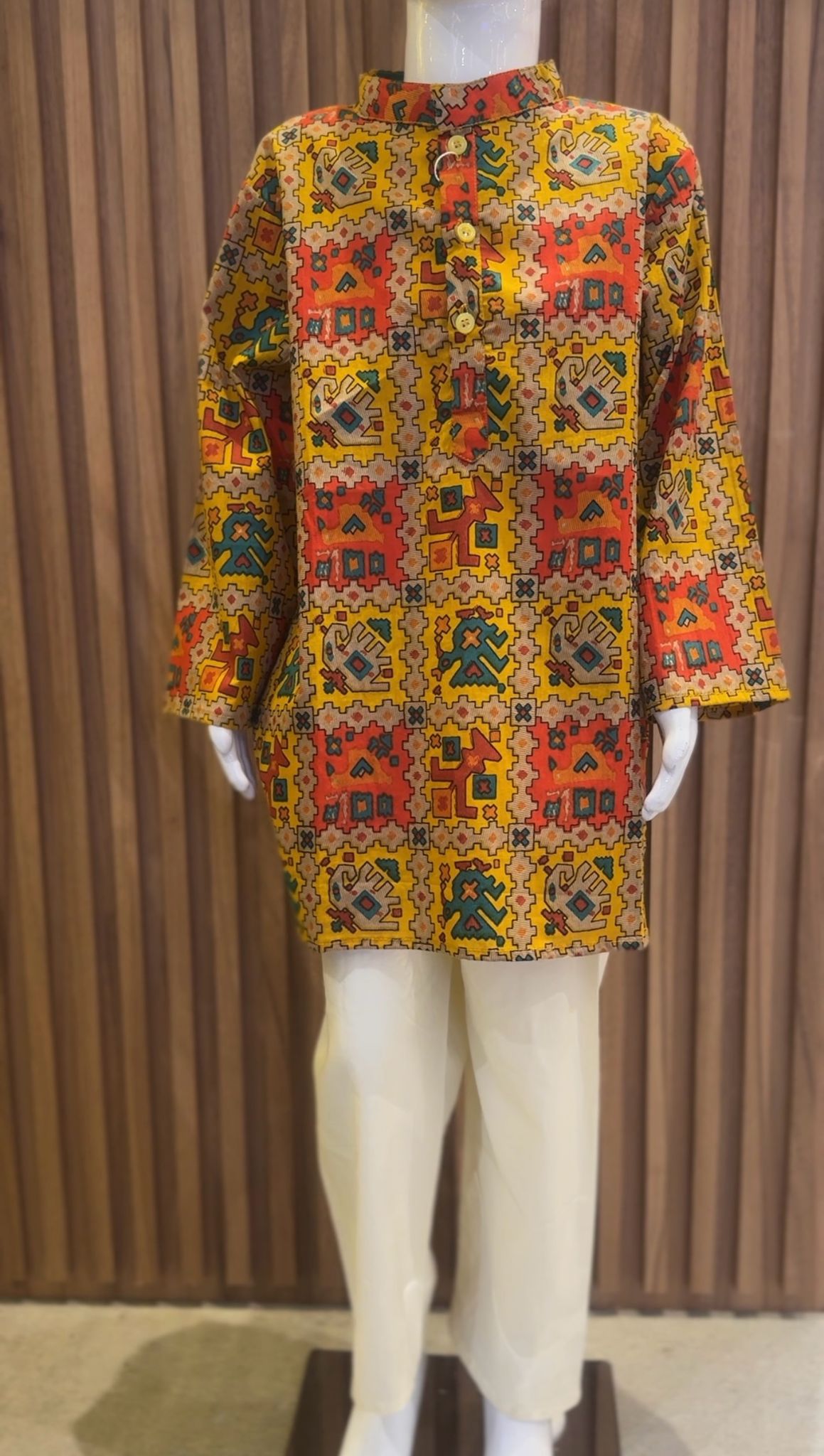 Yellow Patola Kurta Set