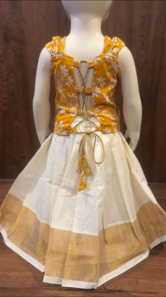 Golden Bloom Pavadai