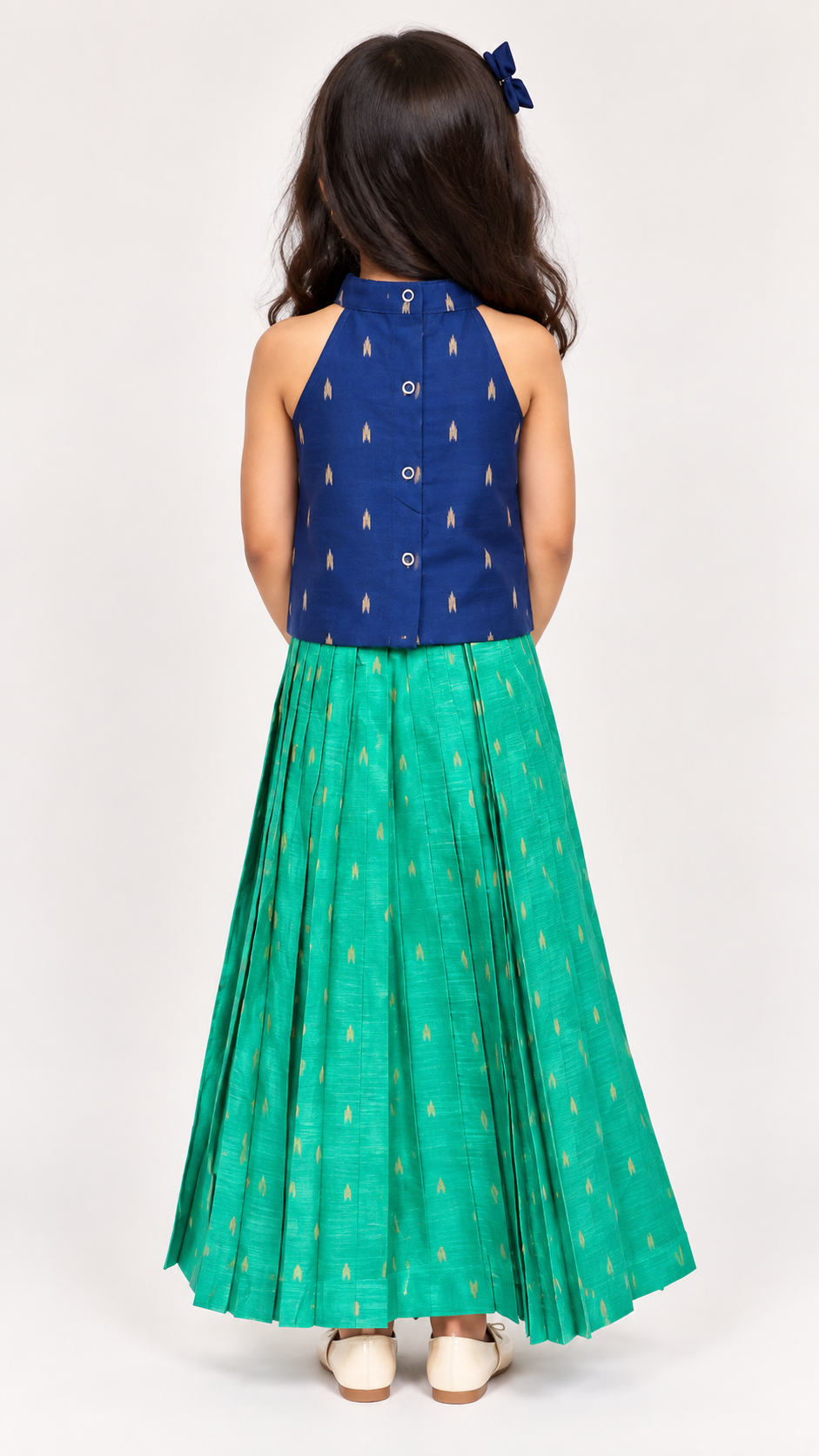 Neela Mint Cotton Pavadai Set
