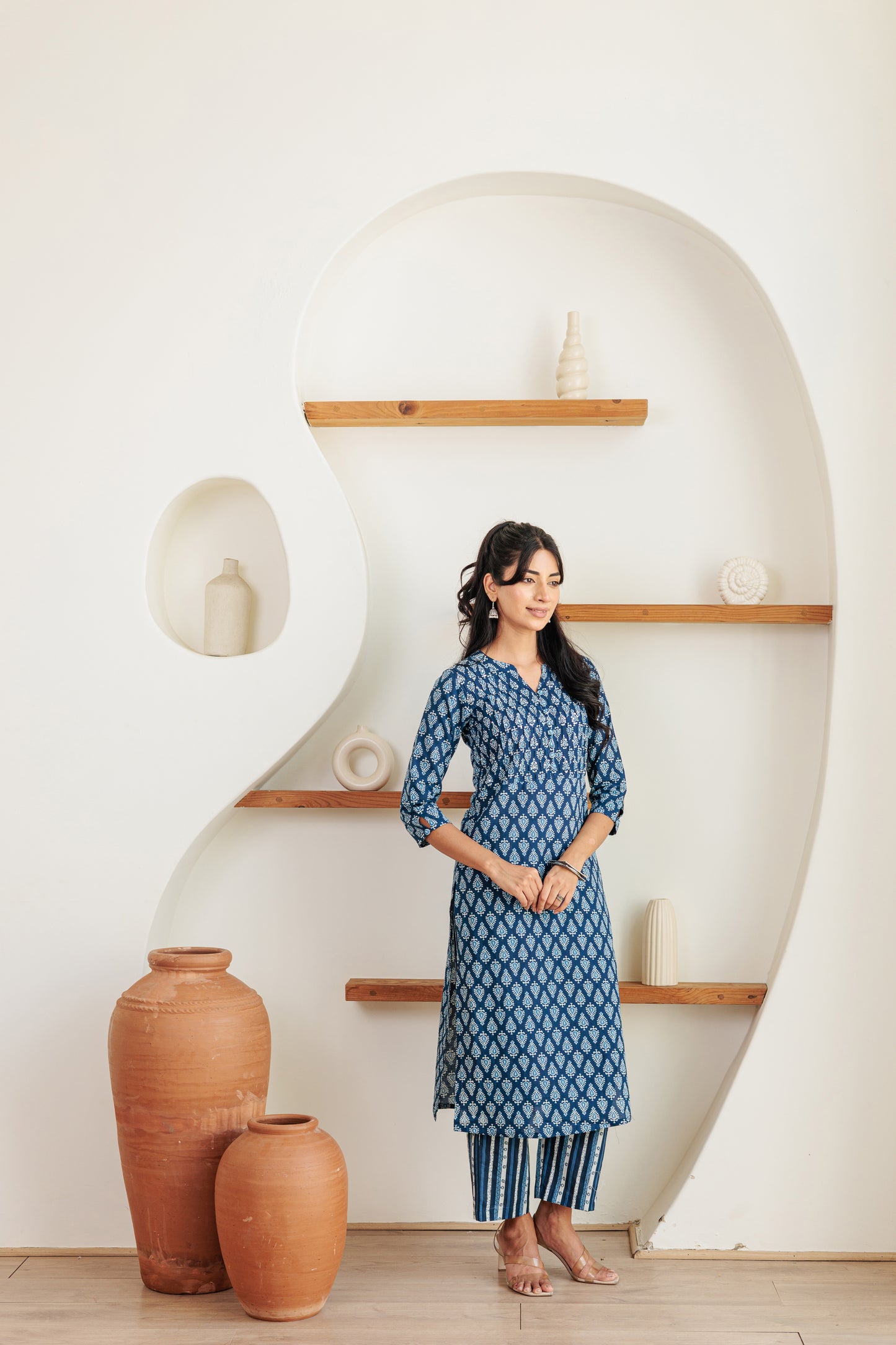 Kadal Neelam Kurti with Plazzo Pants Family