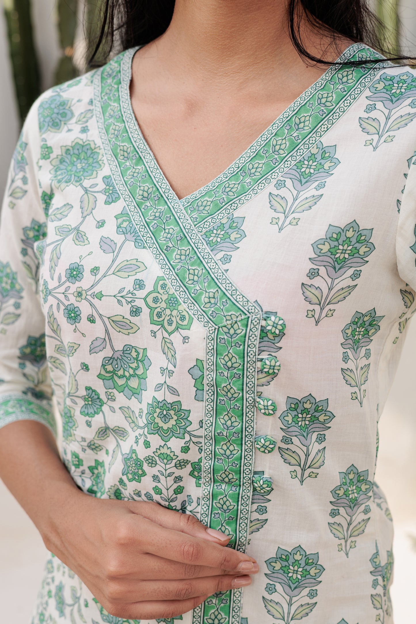 Dvinya Emerald Angrakha Kurti Set