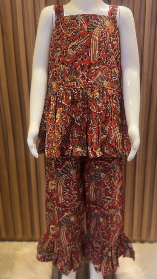 Rust Bird Peplum Set
