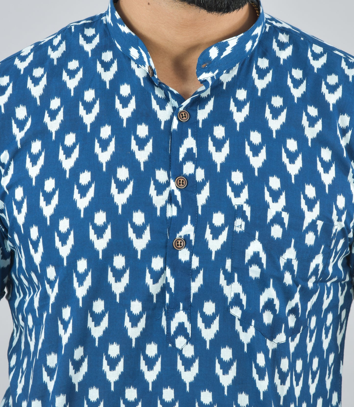 Indigo Ikat Inspired Half Short Kurta