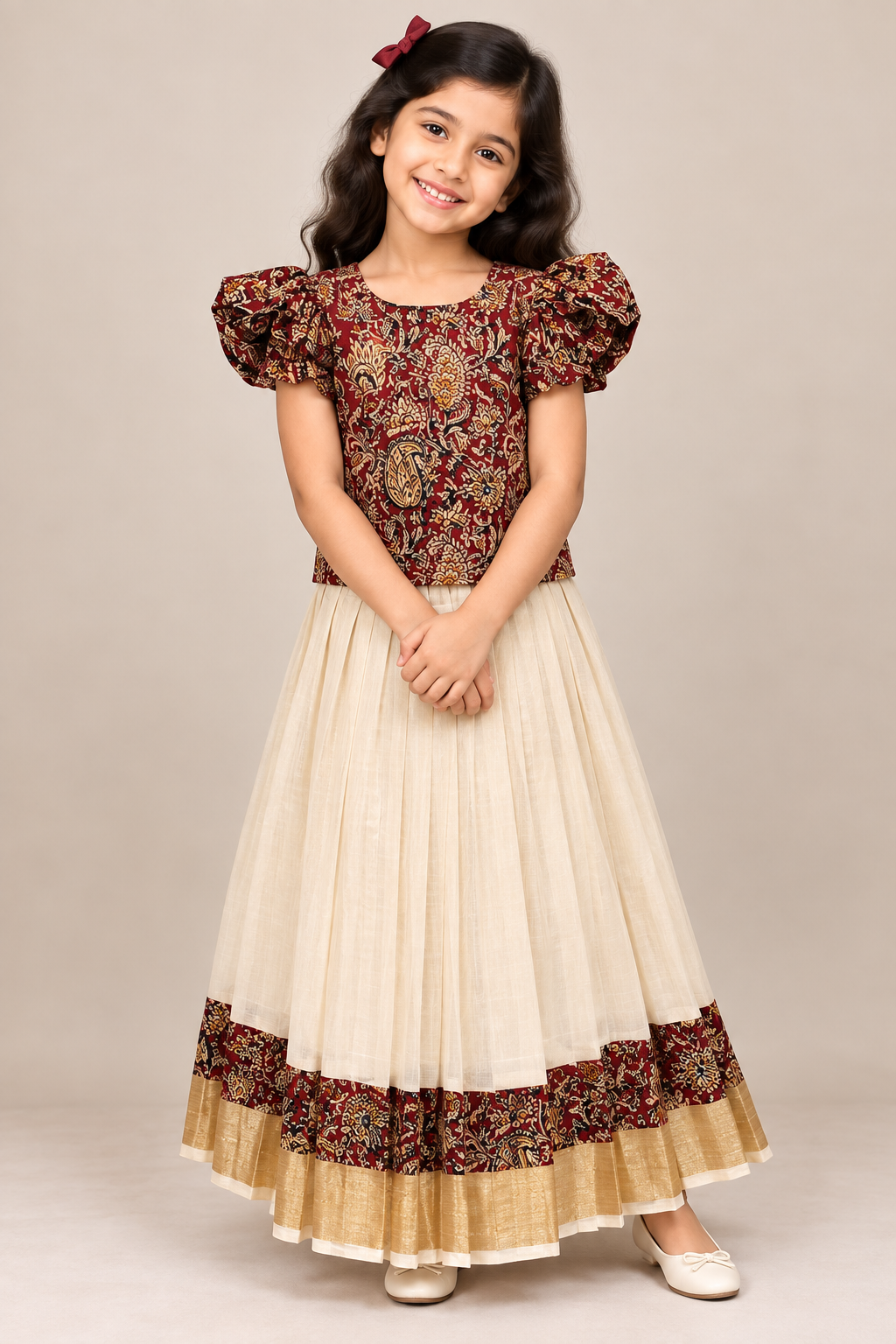 Pure Cotton Ajrakh Border Skirt and Top