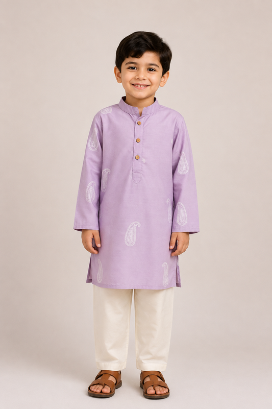 Lilac Paisley Kurta
