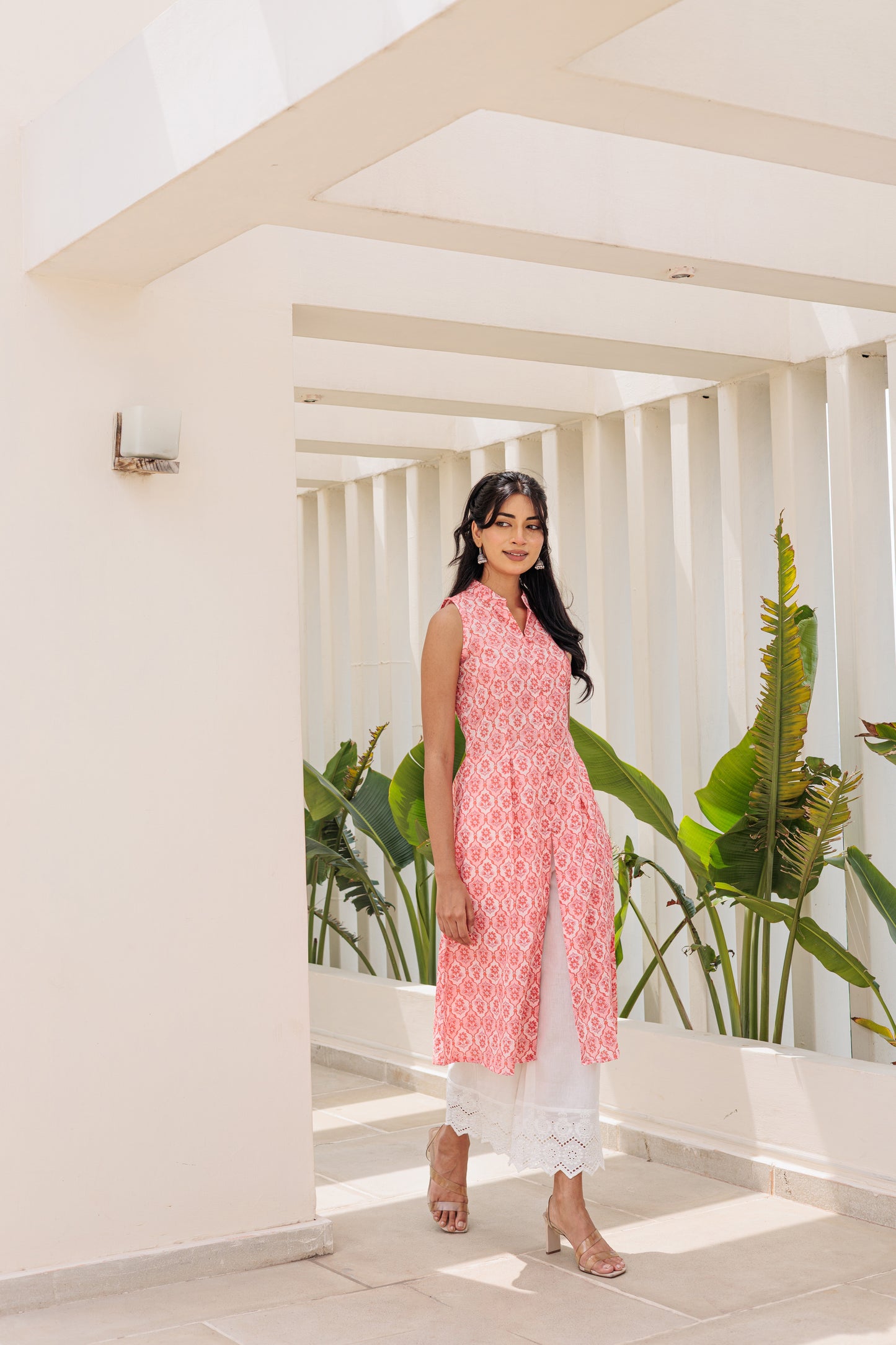 Anaya-Coral Pink with Hakoba Pants